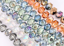 Load image into Gallery viewer, 12x14mm Ice Shape Faceted Shiny Glass Hexagon Crystal Beads Strand 14 Colors Available!!
