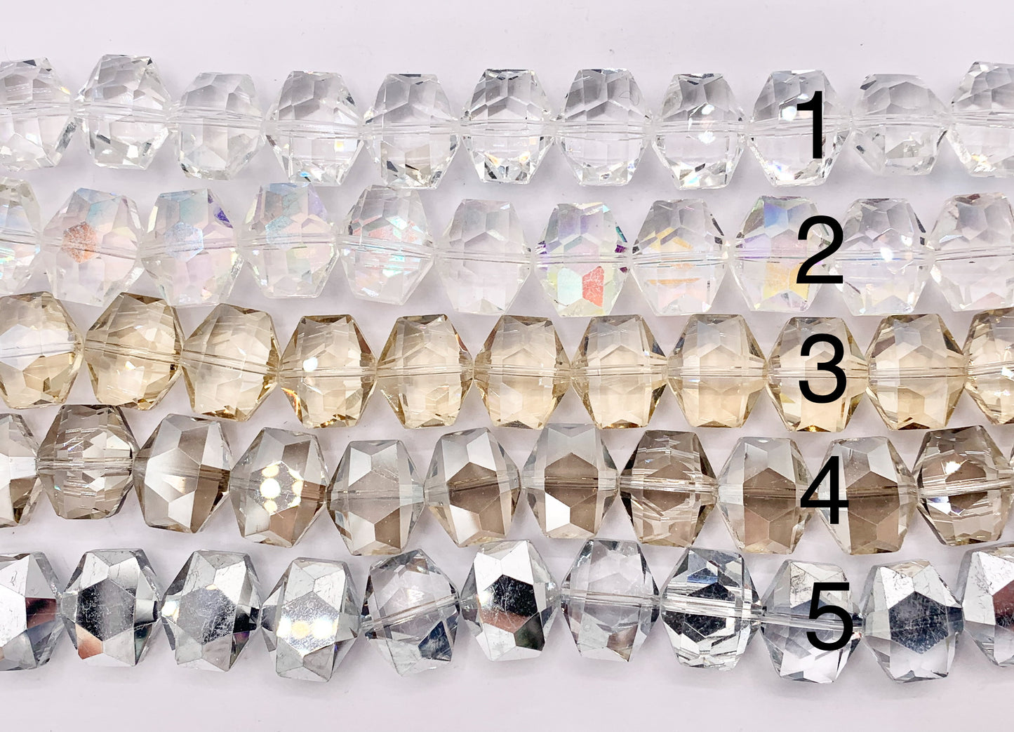 12x14mm Ice Shape Faceted Shiny Glass Hexagon Crystal Beads Strand 14 Colors Available!!