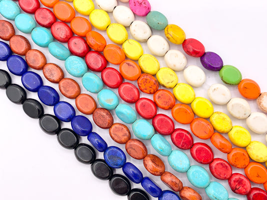 7x9mm Howlite Oval Beads Available in 9 Color Around 15" Price for 1 Strand