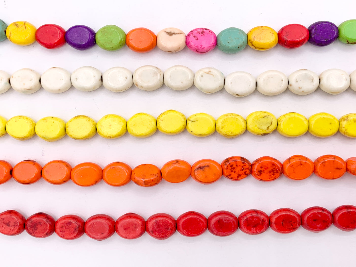 7x9mm Howlite Oval Beads Available in 9 Color Around 15" Price for 1 Strand