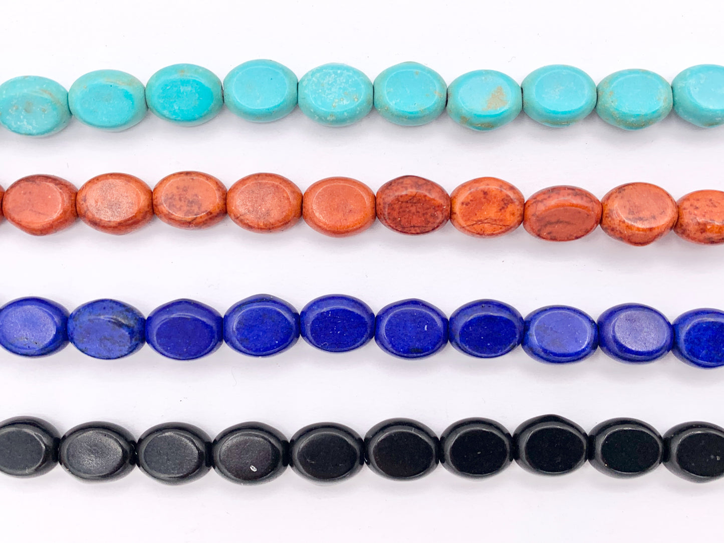 7x9mm Howlite Oval Beads Available in 9 Color Around 15" Price for 1 Strand