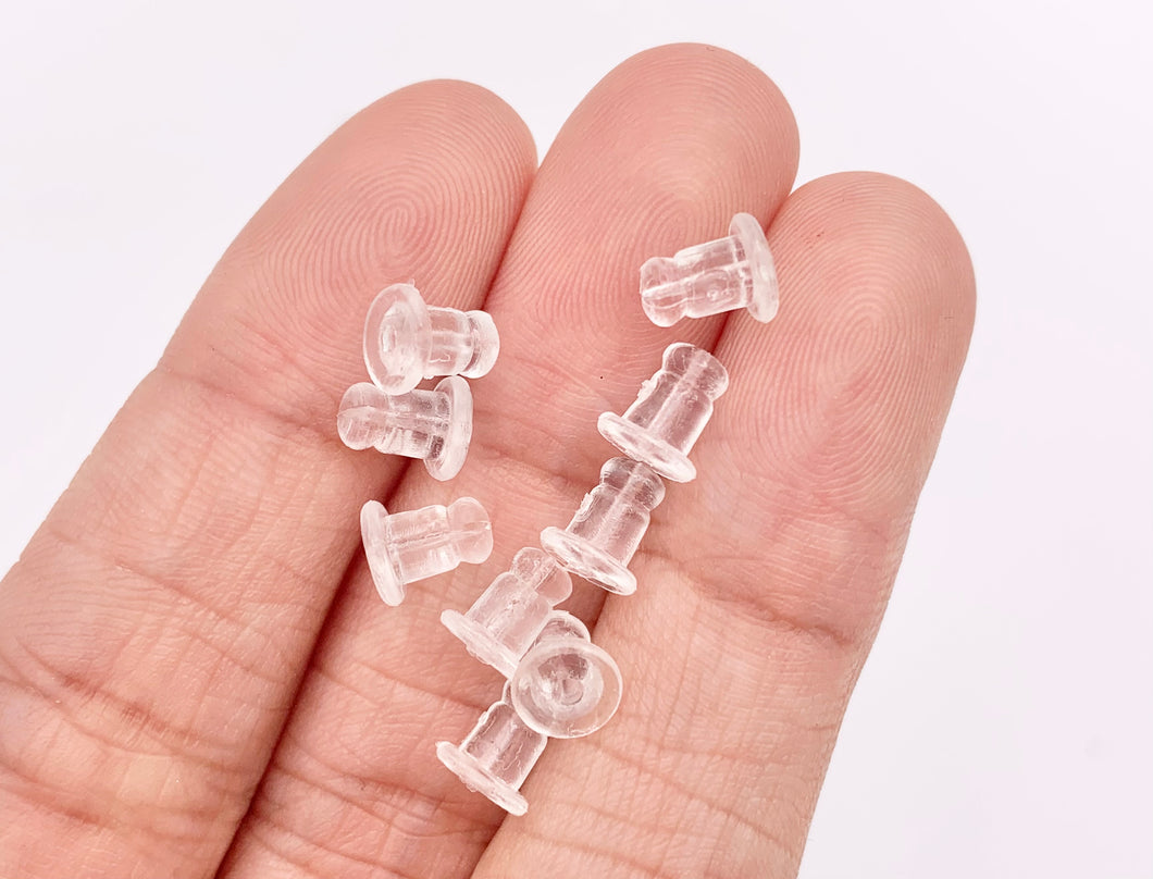 Clear Simple Rubber Ear Backs Suitable For All Earrings Bulk Order 300 PCS