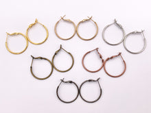 Load image into Gallery viewer, 25mm Pewter Plain Earring Hoops Available in Gold, Silver, Copper, Brass And Gunmetal 9 PAIRS
