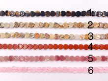 Cargar imagen en el visor de la galería, 6mm Heart Shape Hand Cut Gemstone Beads Valentine's Day Heart Beads 15" Tiger's Eye/Rhodonite/Rose Quartz/Amazonite/Lapis/Agate and More
