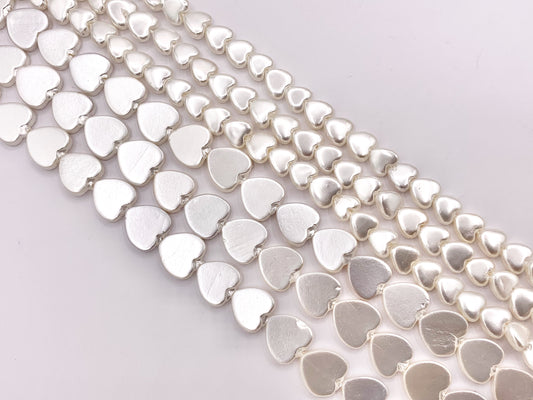 6mm 8mm Shell Pearl Heart Shape Mother of Pearl White Heart Beads Around 15-16"