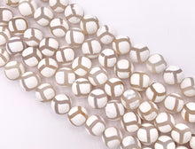 Load image into Gallery viewer, Matte White Tibetan Dzi Agate Round Natural Gemstone Beads 14"
