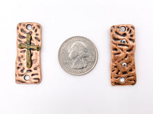 Load image into Gallery viewer, 15x37mm Pewter Cross Rectangular Pendants in Gold, Silver, Bronze, Copper, Gunmetal
