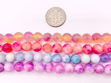 Cargar imagen en el visor de la galería, 8mm Beautiful Marble Color Dyed Jade Smooth Round Beads | Multicolor Dyed Jade Imitation Stone Beads Around 15" Price Per Strand 9 Colors!
