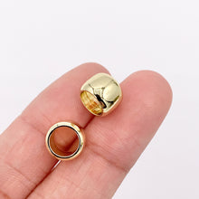 Cargar imagen en el visor de la galería, 6x9mm Large Hole Barrel Spacer Beads in Real 18K Gold Plated Over Brass | Space Gold Beads For Jewelry Making/Designs 20 PCS
