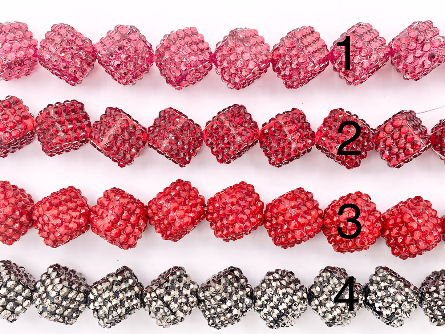 20mm Acrylic Rhinestone Cube Beads Shiny Dice Sparkle Gumball Resin Beads For Jewelry Making 7" |Available in 8 Colors