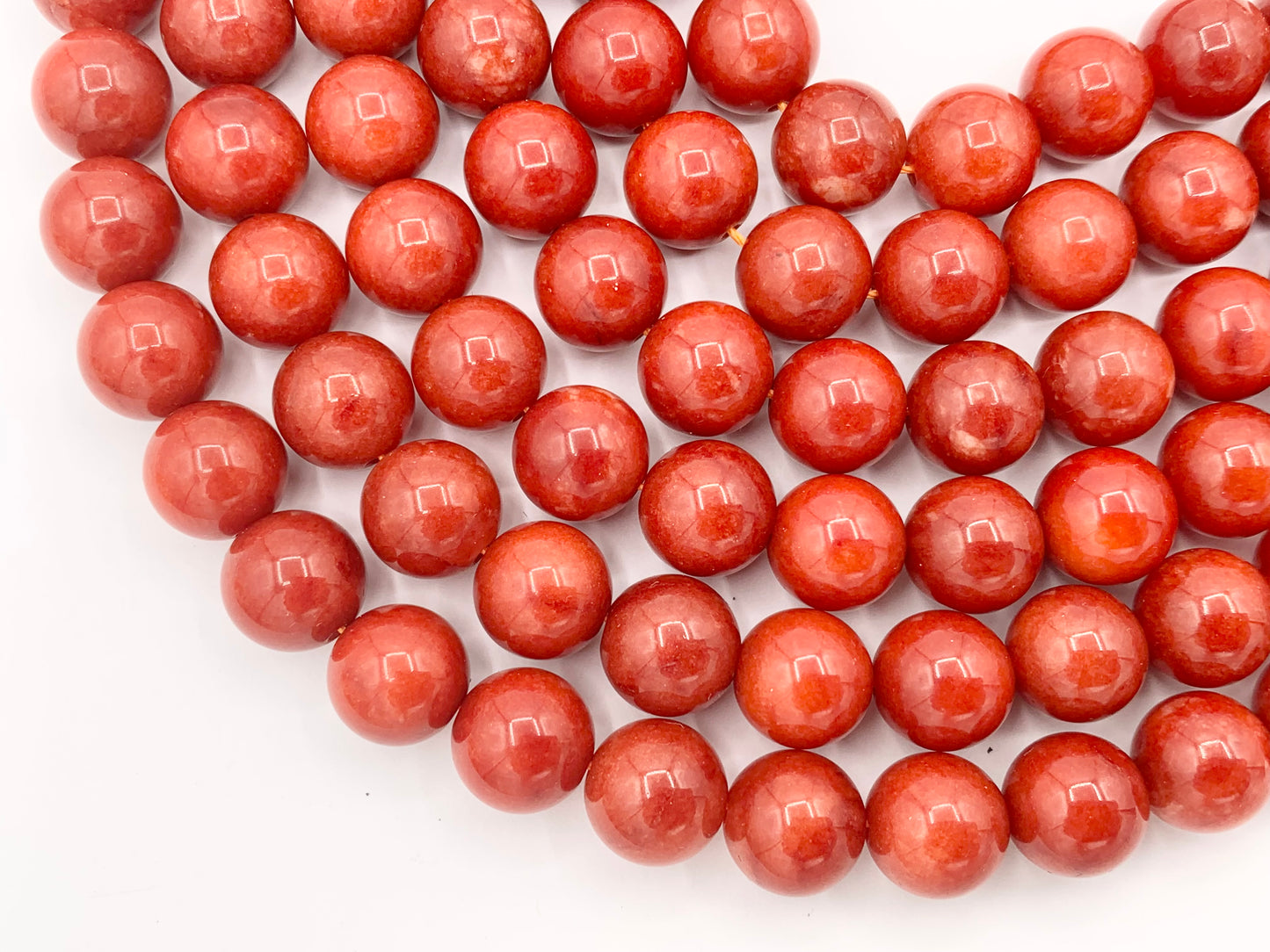 Dark Orange Dyed Malaysian Jade Round Smooth Shiny Natural Stone Beads Beautiful Reddish Orange Color Beads 6mm 8mm 10mm 12mm Around 15"