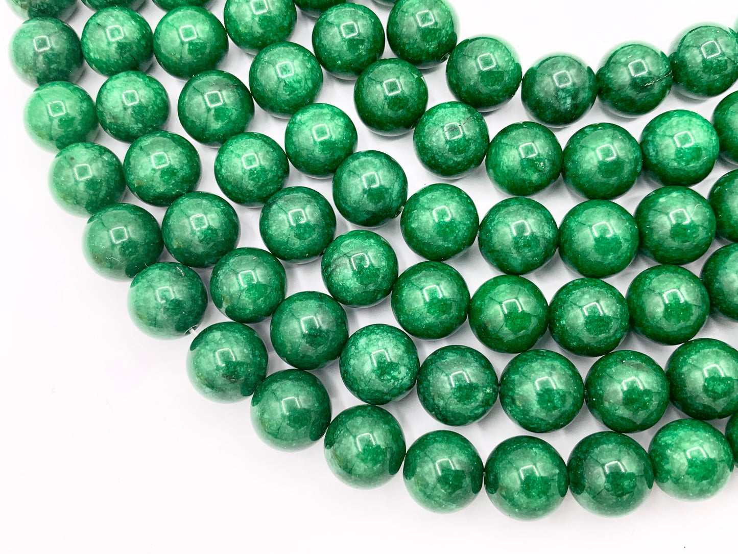 Dark Green Dyed Malaysian Jade Round Smooth Shiny Natural Stone Beads Beautiful Green Color Beads 6mm 8mm 10mm 12mm Around 15"