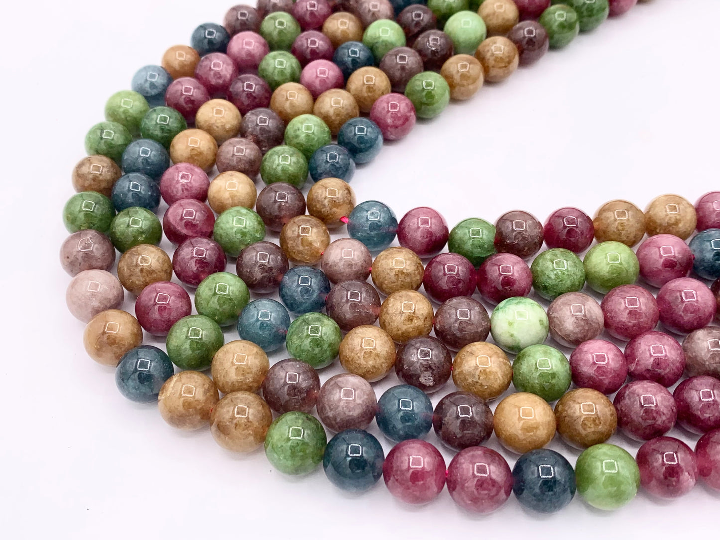 Dyed Malaysian Jade Round Smooth Shiny Natural Stone Beads Beautiful Dark Mixed Color Beads 4mm 6mm 8mm 10mm Around 15"