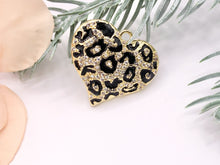 Load image into Gallery viewer, Enamel Leopard Heart CZ Pave Pendant Real Gold 18K Plated Micro CZ Cubic Zirconia Over Brass | Valentine&#39;s Day Gift Idea | Gifts for Her 4 PCS
