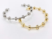 Load image into Gallery viewer, Dainty CZ Pave Rhinestone Rondelle Bracelet Cuffs Real Gold/Platinum 18K Plated Copper
