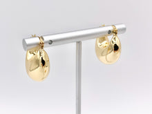 Load image into Gallery viewer, Puffy Latch Back 20mm Small Hoops in 18K Gold or Silver Plated Copper 3 PAIRS
