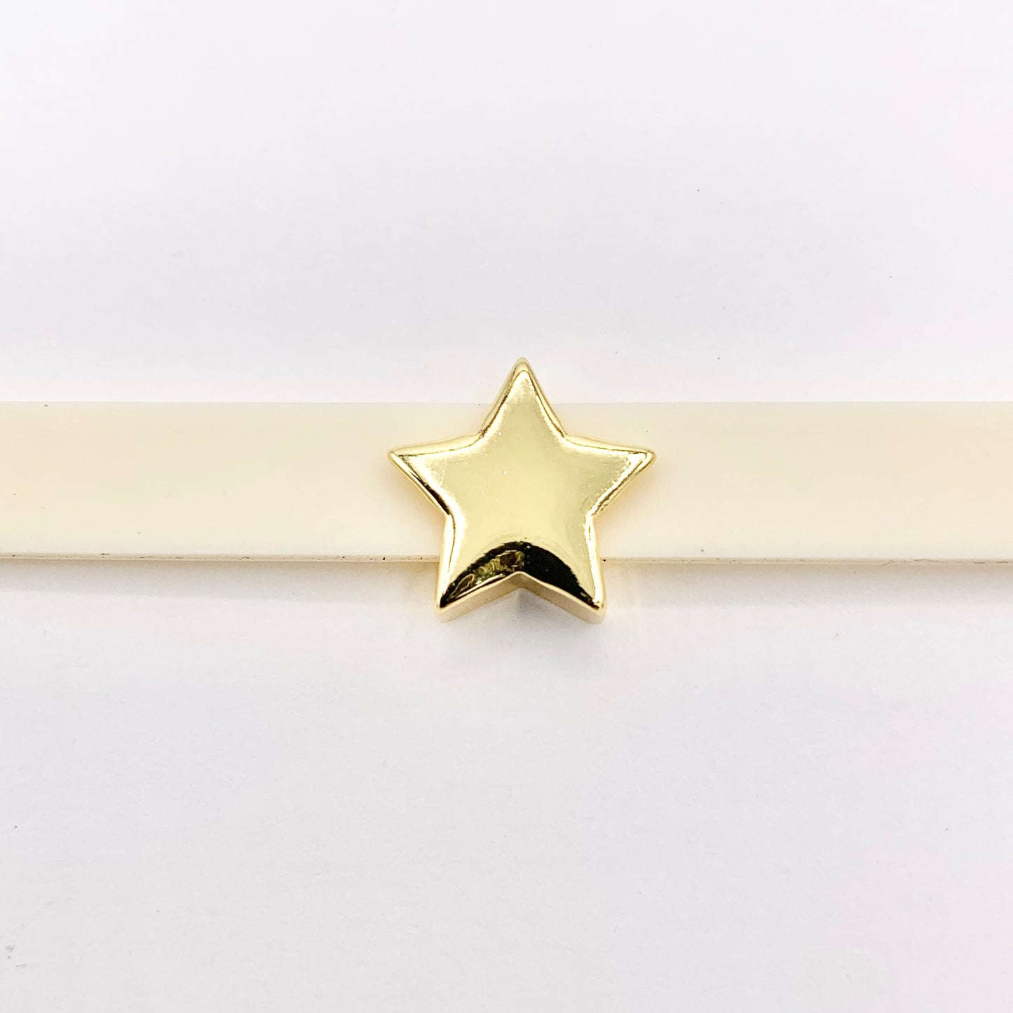 Plain Heart/Star Slider Charms in 18K Gold plated Copper 10 PCS