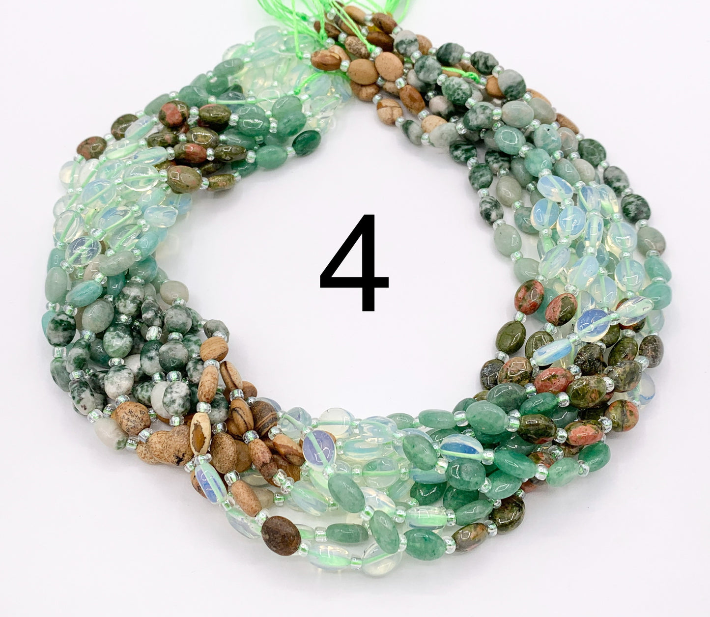 6x8mm Assorted High Quality Mixed Stone Oval Beads 4 Colors Available 14"-15" Price Per Strand