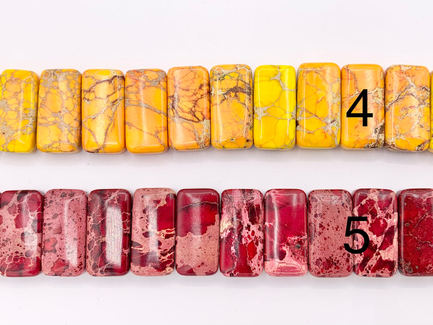 Dyed Variscite/Sea Sediment/Impression Jasper Rectangle Double Hole Double Drilled Bracelet Beads