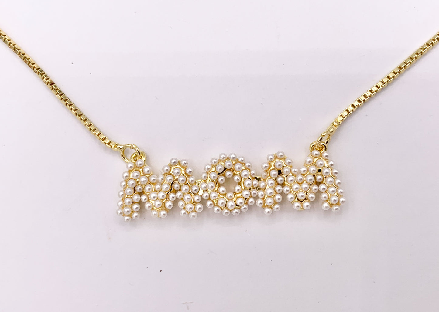 Delicate MOM Pearl Necklace Gold Plated Dainty Minimalist Pearl Finished Necklace Mother's Day Gift Idea Gift For Mom 3 PCS