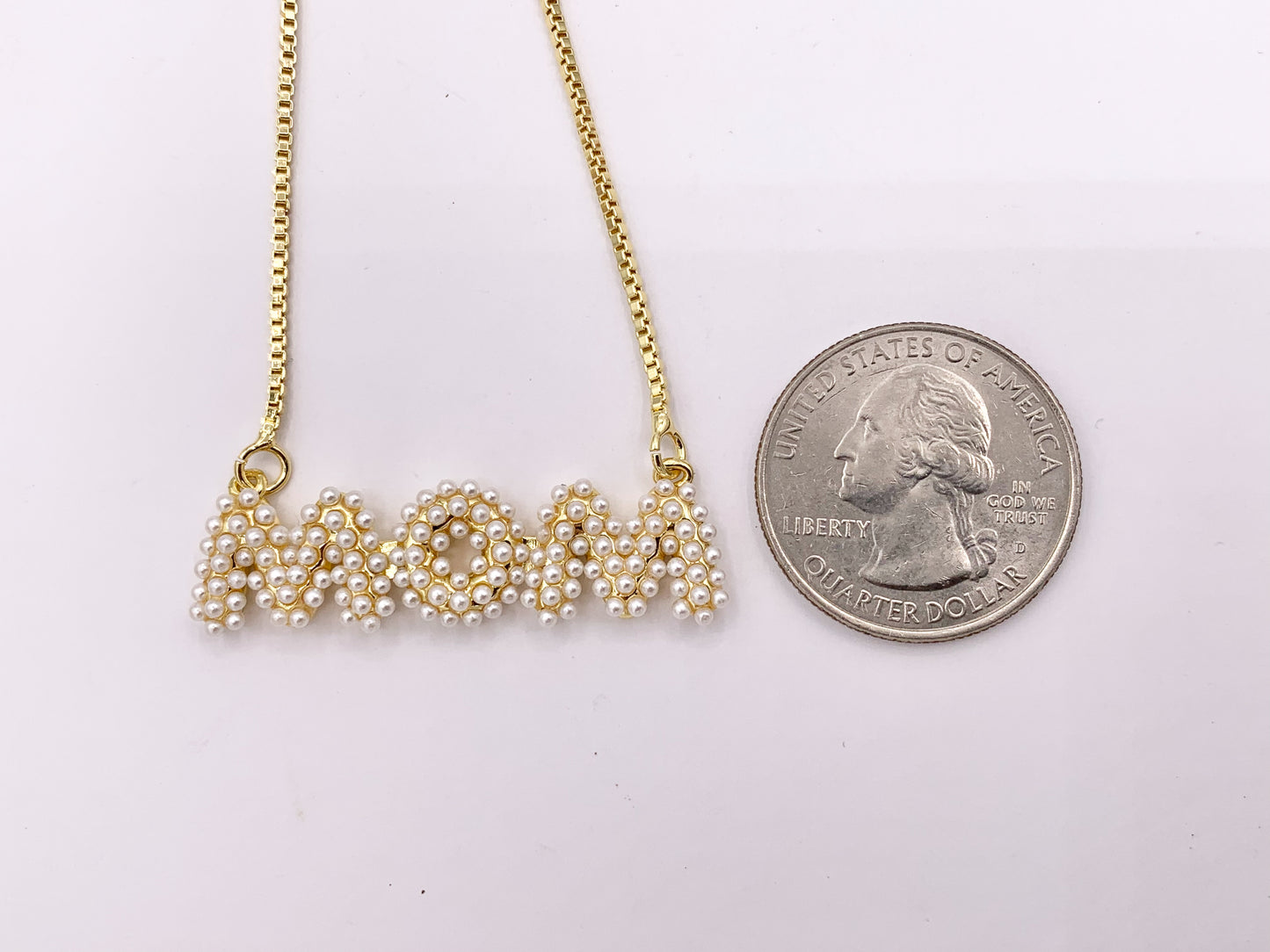 Delicate MOM Pearl Necklace Gold Plated Dainty Minimalist Pearl Finished Necklace Mother's Day Gift Idea Gift For Mom 3 PCS