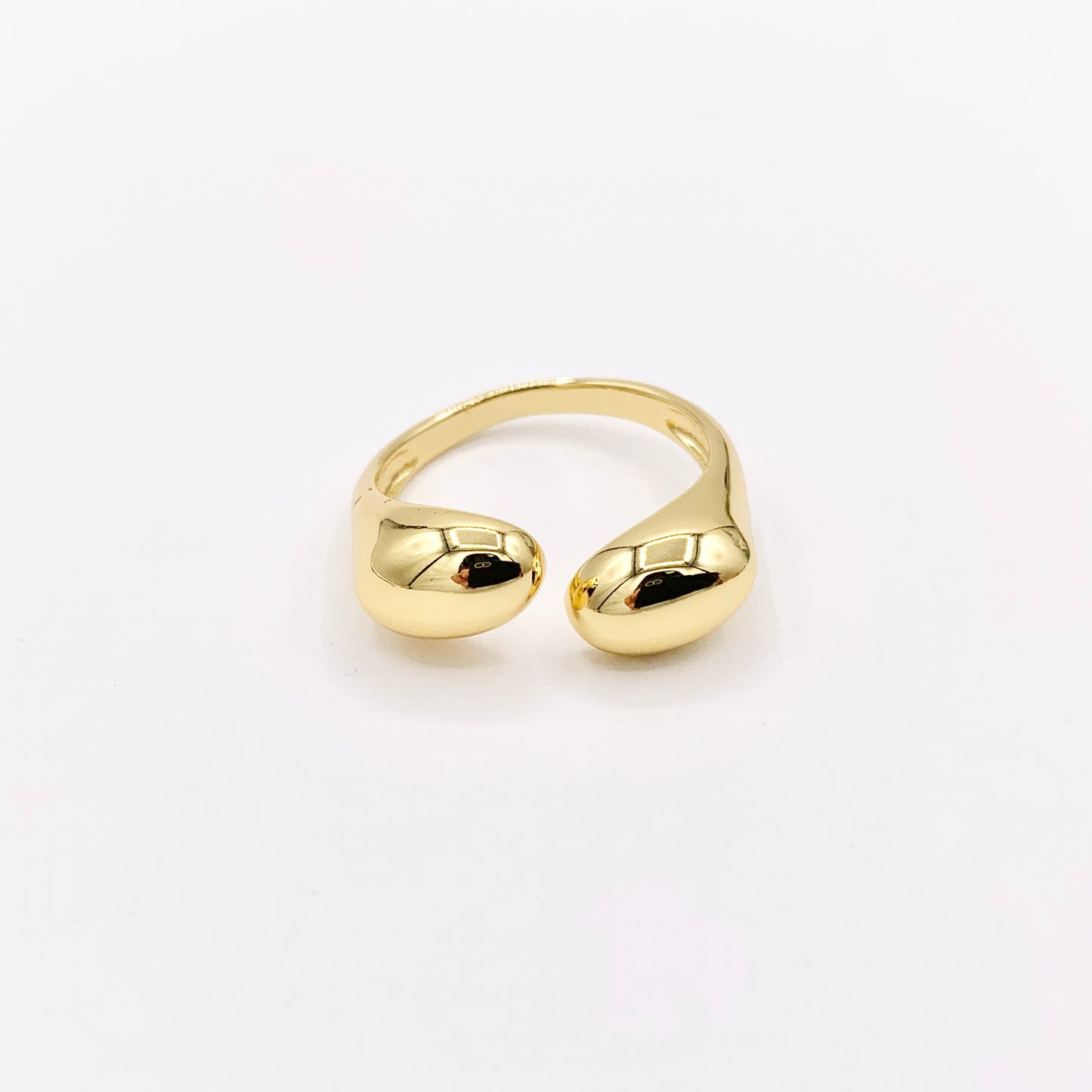 18K Gold Plated Copper Minimalist Bypass Adjustable Ring 4 PCS