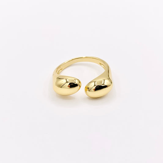 18K Gold Plated Copper Minimalist Bypass Adjustable Ring 4 PCS