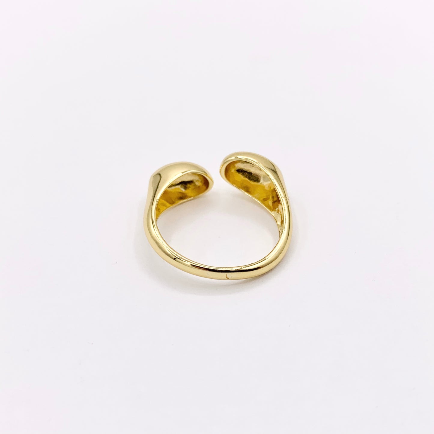 18K Gold Plated Copper Minimalist Bypass Adjustable Ring 4 PCS