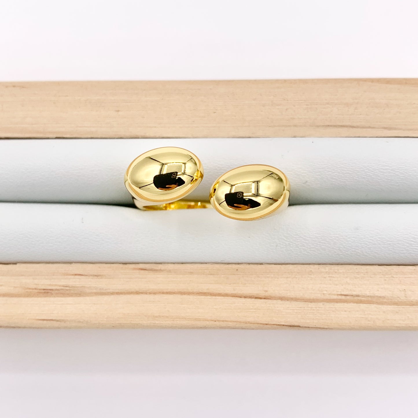 18K Gold Plated Copper Minimalist Bypass Adjustable Ring 4 PCS