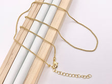 Load image into Gallery viewer, Delicate Box Chain Necklace Gold Plated Dainty Minimalist Finished Necklace 17.5&quot; + 2&quot; Extension Link 10 PCS
