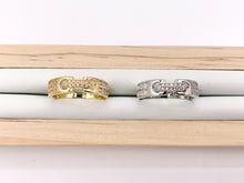 Load image into Gallery viewer, Cute Buckle CZ Rings Real 18K Gold/Platinum Plated CZ Pave Adjustable Ring 4 PCS
