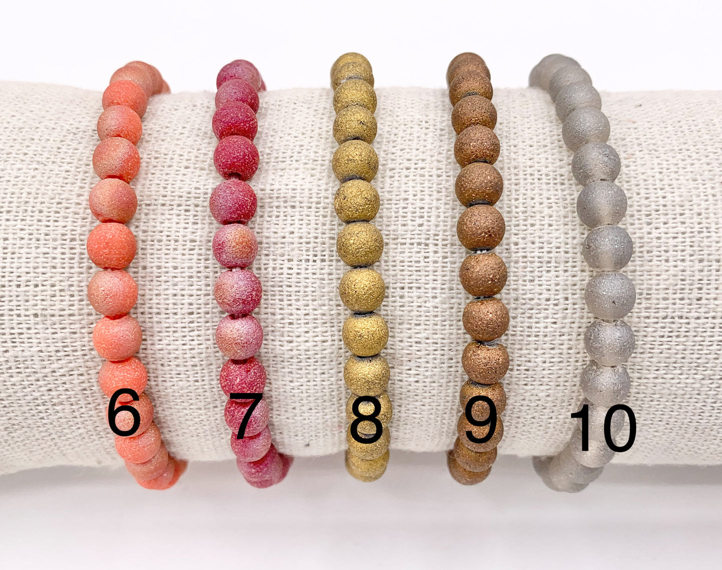 6mm Glass Druzy Beaded Stretchy Bracelets Imitation Druzy Glass Bracelets 7" 1 PC