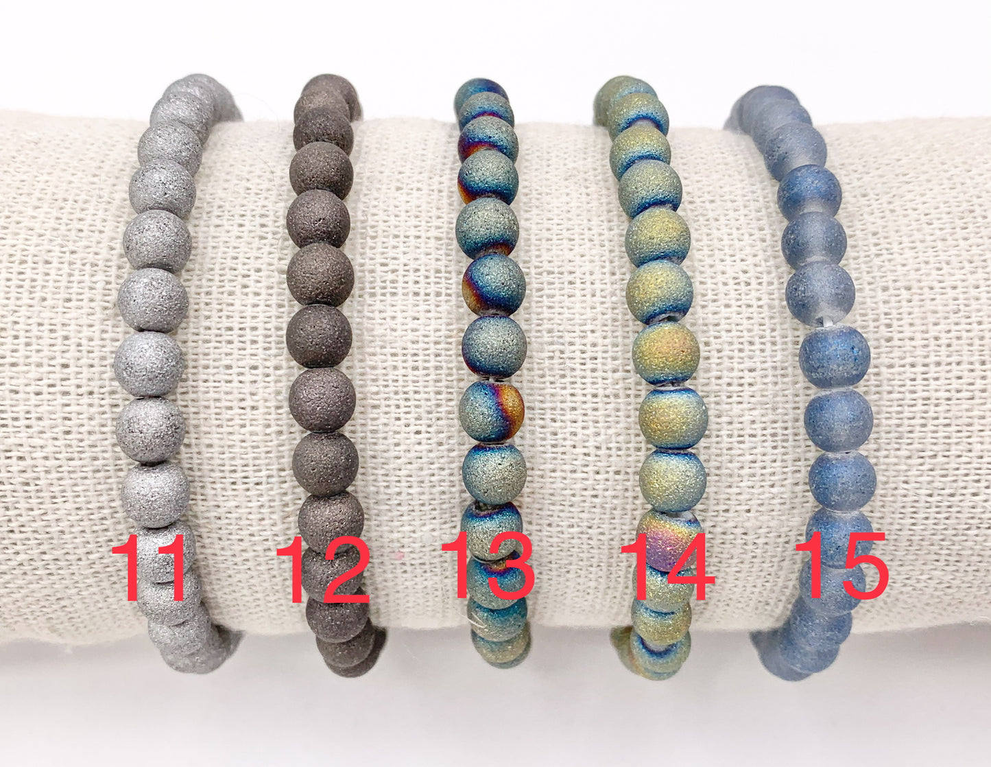 6mm Glass Druzy Beaded Stretchy Bracelets Imitation Druzy Glass Bracelets 7" 1 PC