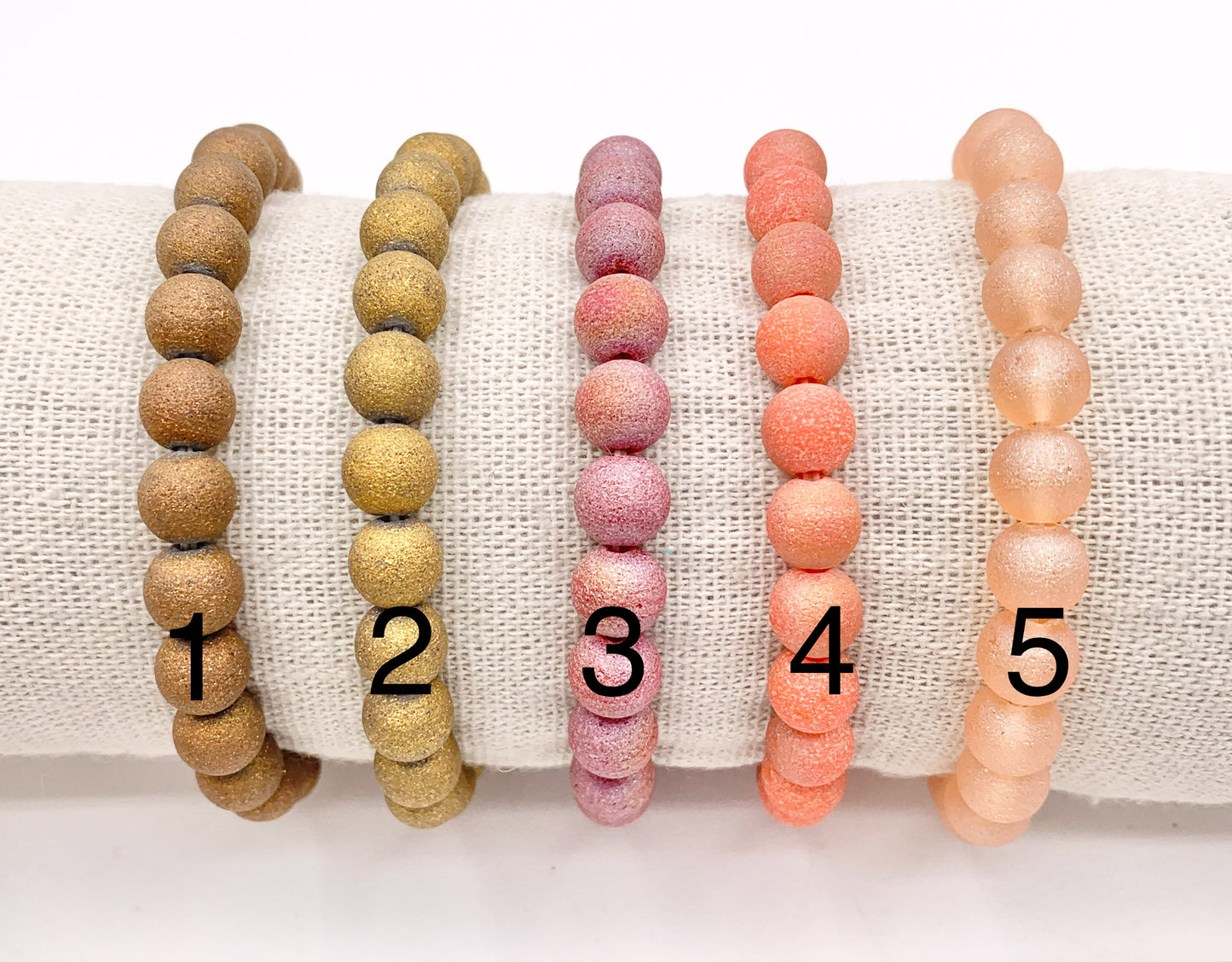 8mm Glass Druzy Beaded Stretchy Bracelets Imitation Druzy Glass Bracelets 7" 1 PC