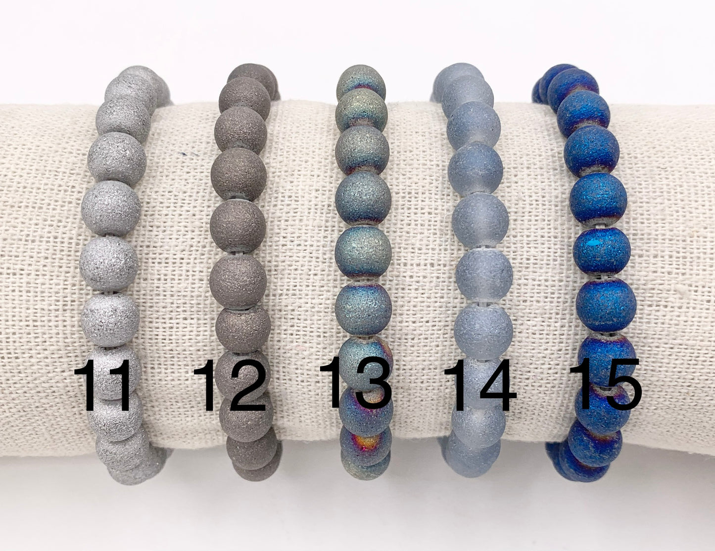 8mm Glass Druzy Beaded Stretchy Bracelets Imitation Druzy Glass Bracelets 7" 1 PC