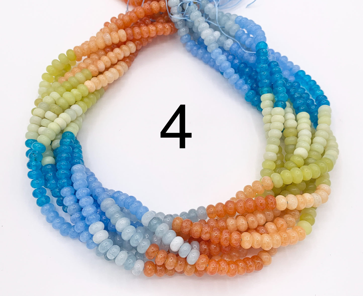 4x6mm Beautiful Mixed Color Quartz Smooth Rondelle Beads | Multicolor Dyed Jade, Jasper And Quartz Beads Natural Stone Beads Around 15" Price 1 Strand