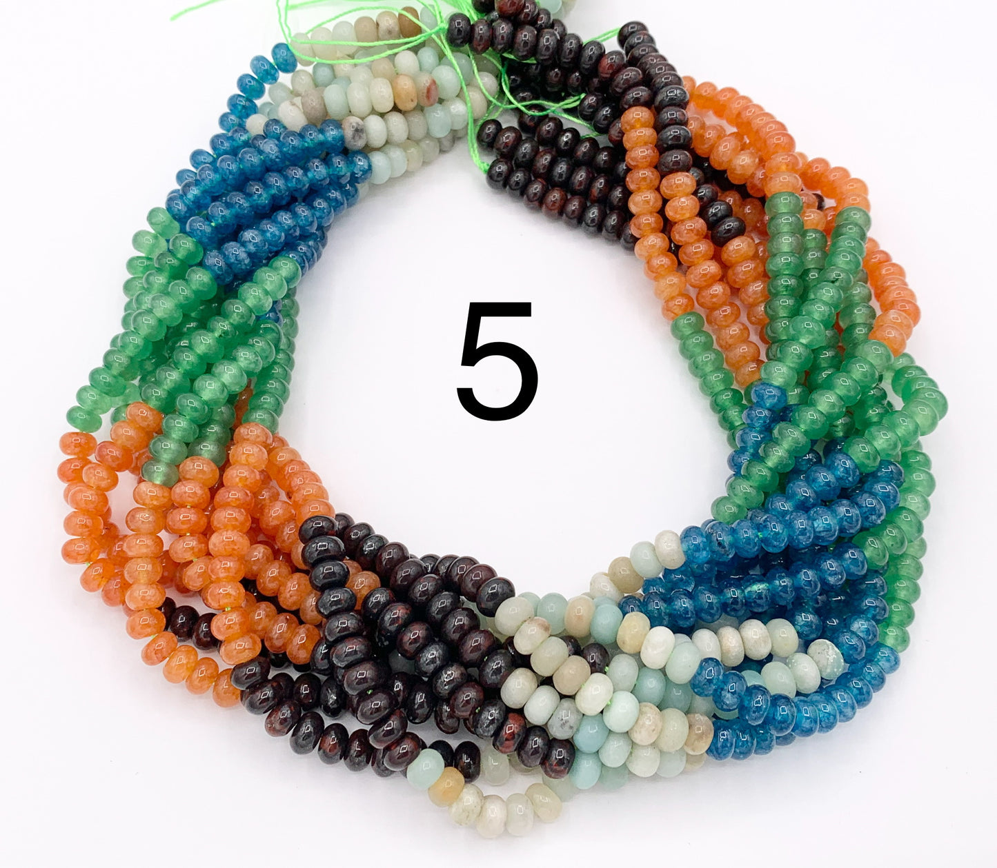 4x6mm Beautiful Mixed Color Quartz Smooth Rondelle Beads | Multicolor Dyed Jade, Jasper And Quartz Beads Natural Stone Beads Around 15" Price 1 Strand