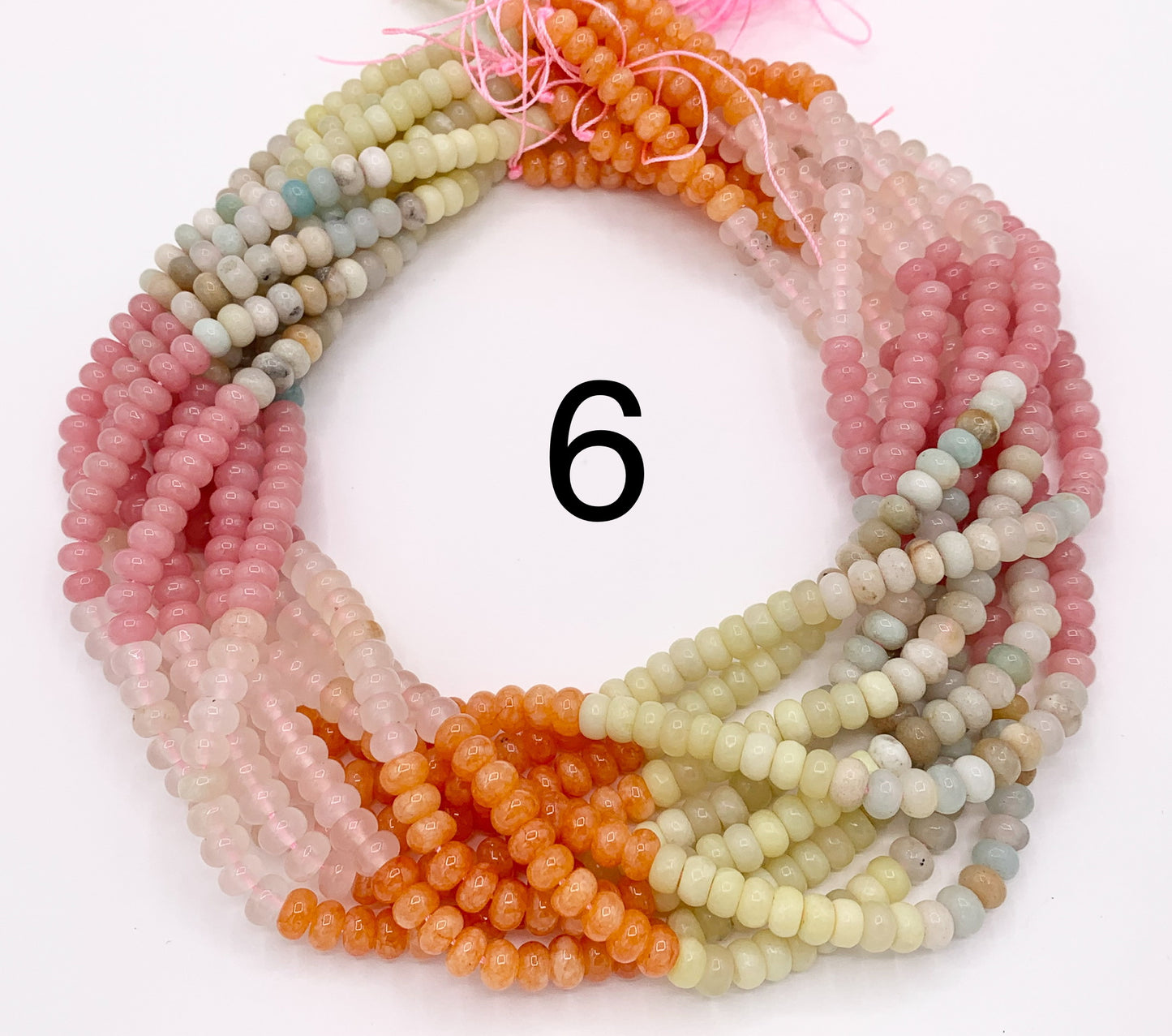 4x6mm Beautiful Mixed Color Quartz Smooth Rondelle Beads | Multicolor Dyed Jade, Jasper And Quartz Beads Natural Stone Beads Around 15" Price 1 Strand