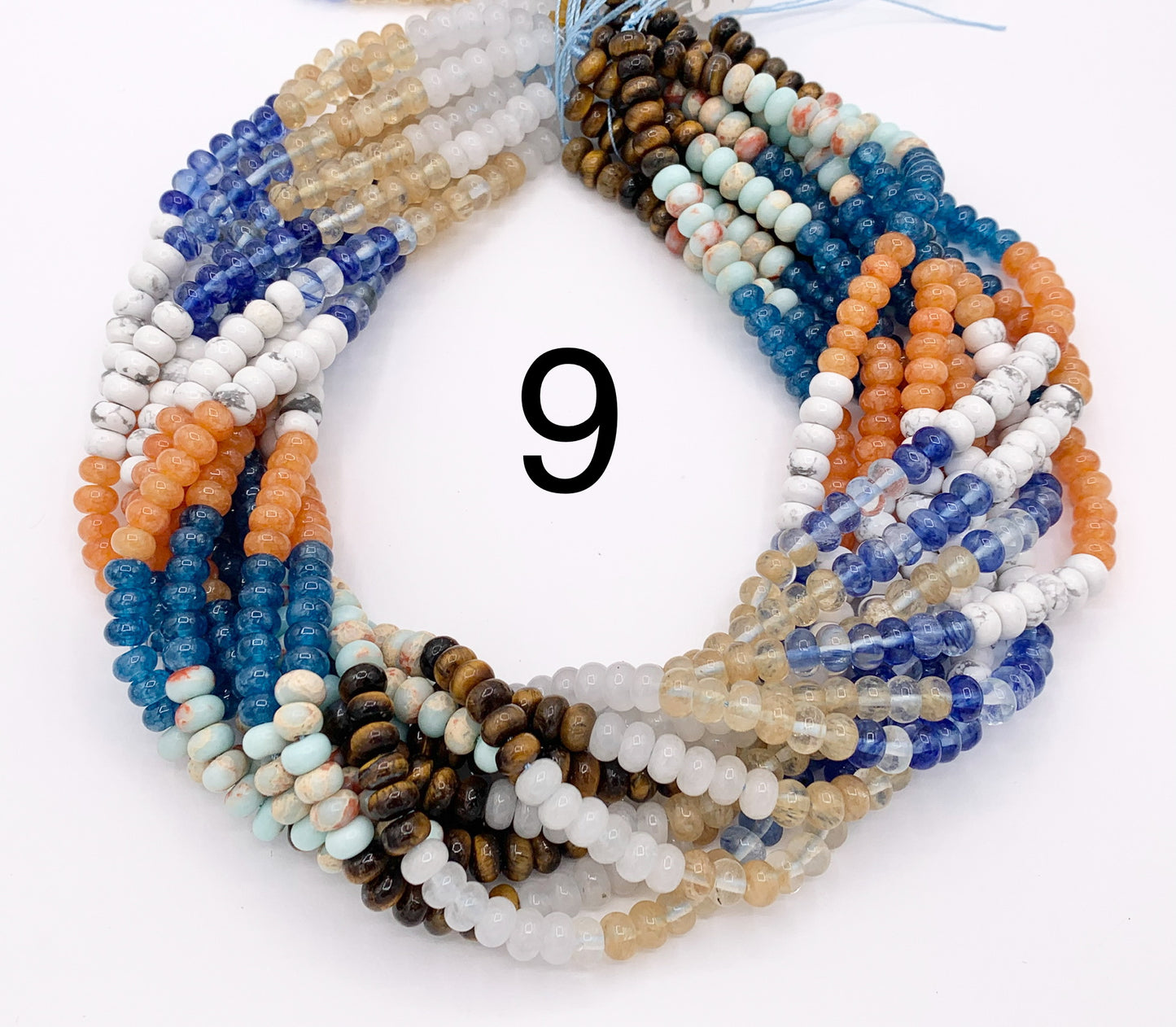 4x6mm Beautiful Mixed Color Quartz Smooth Rondelle Beads | Multicolor Dyed Jade, Jasper And Quartz Beads Natural Stone Beads Around 15" Price 1 Strand