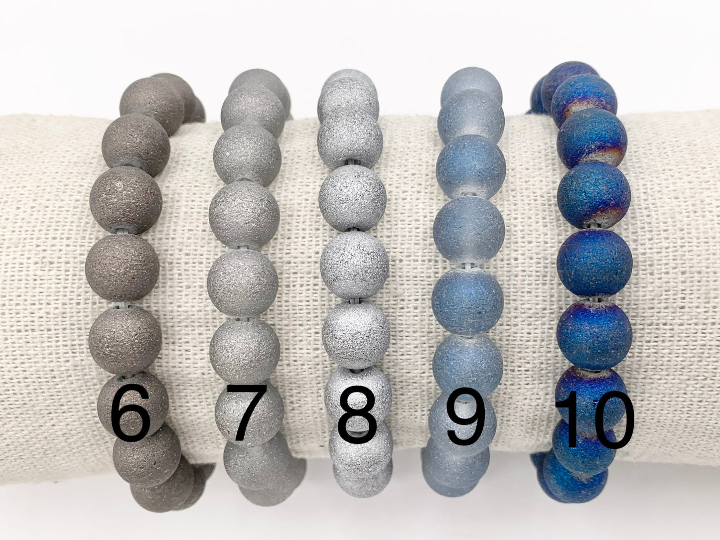 10mm Glass Druzy Beaded Stretchy Bracelets Imitation Druzy Glass Bracelets 7" 1 PC