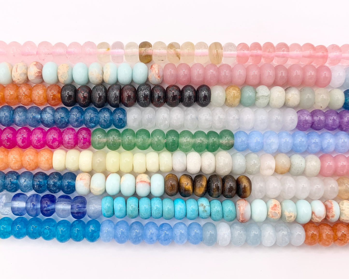 4x6mm Beautiful Mixed Color Quartz Smooth Rondelle Beads | Multicolor Dyed Jade, Jasper And Quartz Beads Natural Stone Beads Around 15" Price 1 Strand