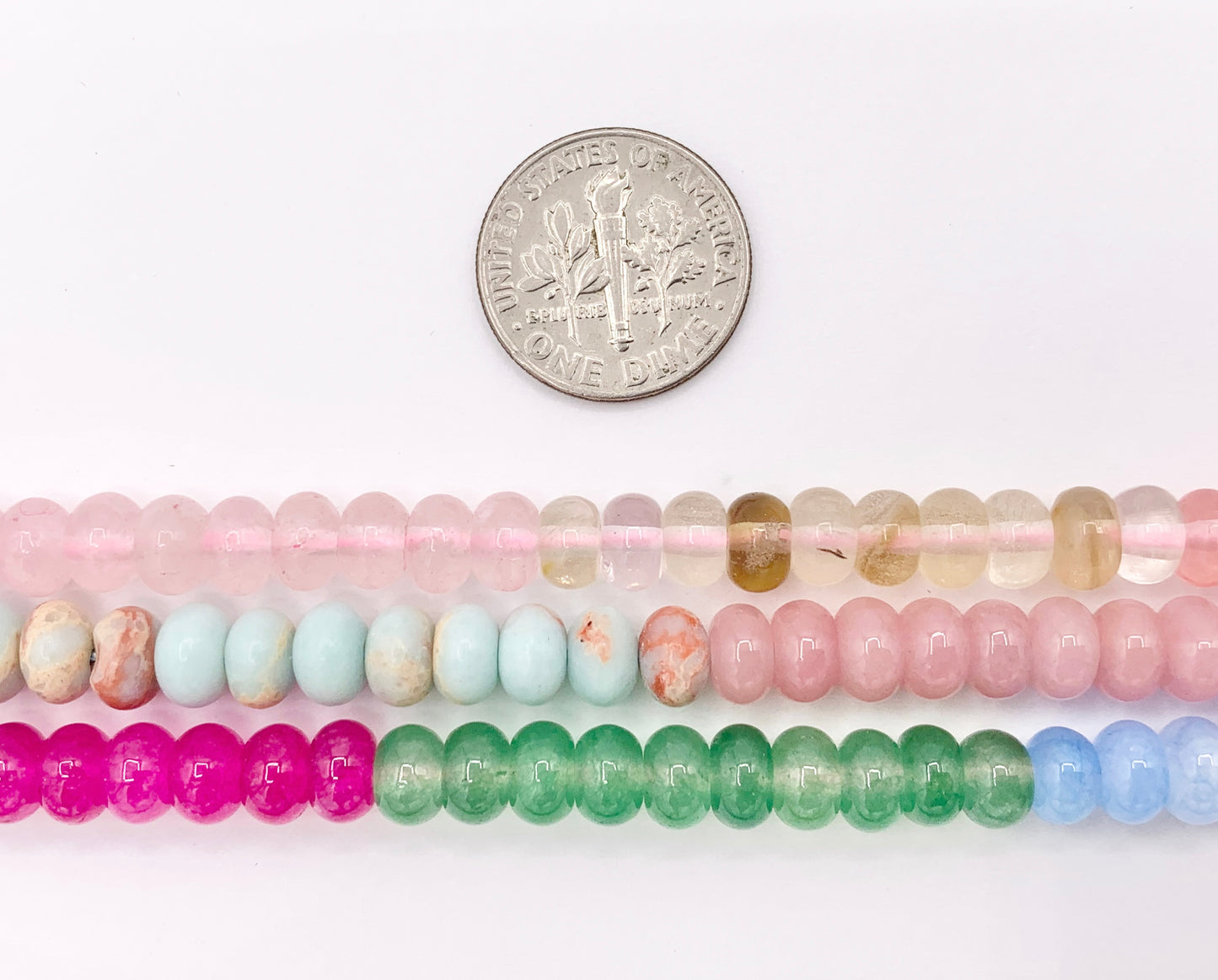 4x6mm Beautiful Mixed Color Quartz Smooth Rondelle Beads | Multicolor Dyed Jade, Jasper And Quartz Beads Natural Stone Beads Around 15" Price 1 Strand