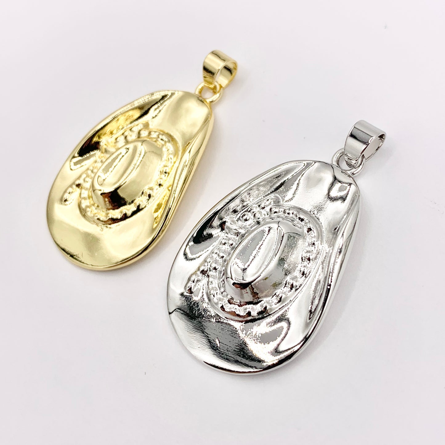Western Cowboy Hat Texas Ranch Pendants in 18K Gold/Silver Plated Copper 6 PCS