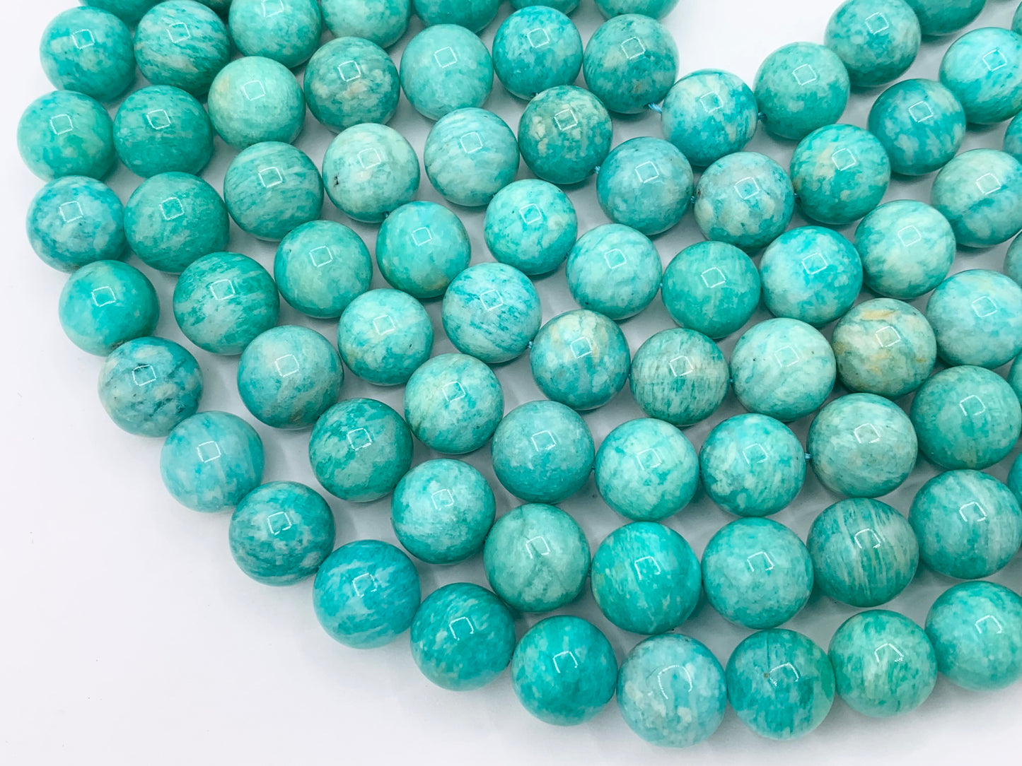 High Quality Peruvian Amazonite Round Smooth Shiny Natural Green Gemstone Beads 4mm 5mm 6mm 8mm 10mm 12mm Around 14-15"