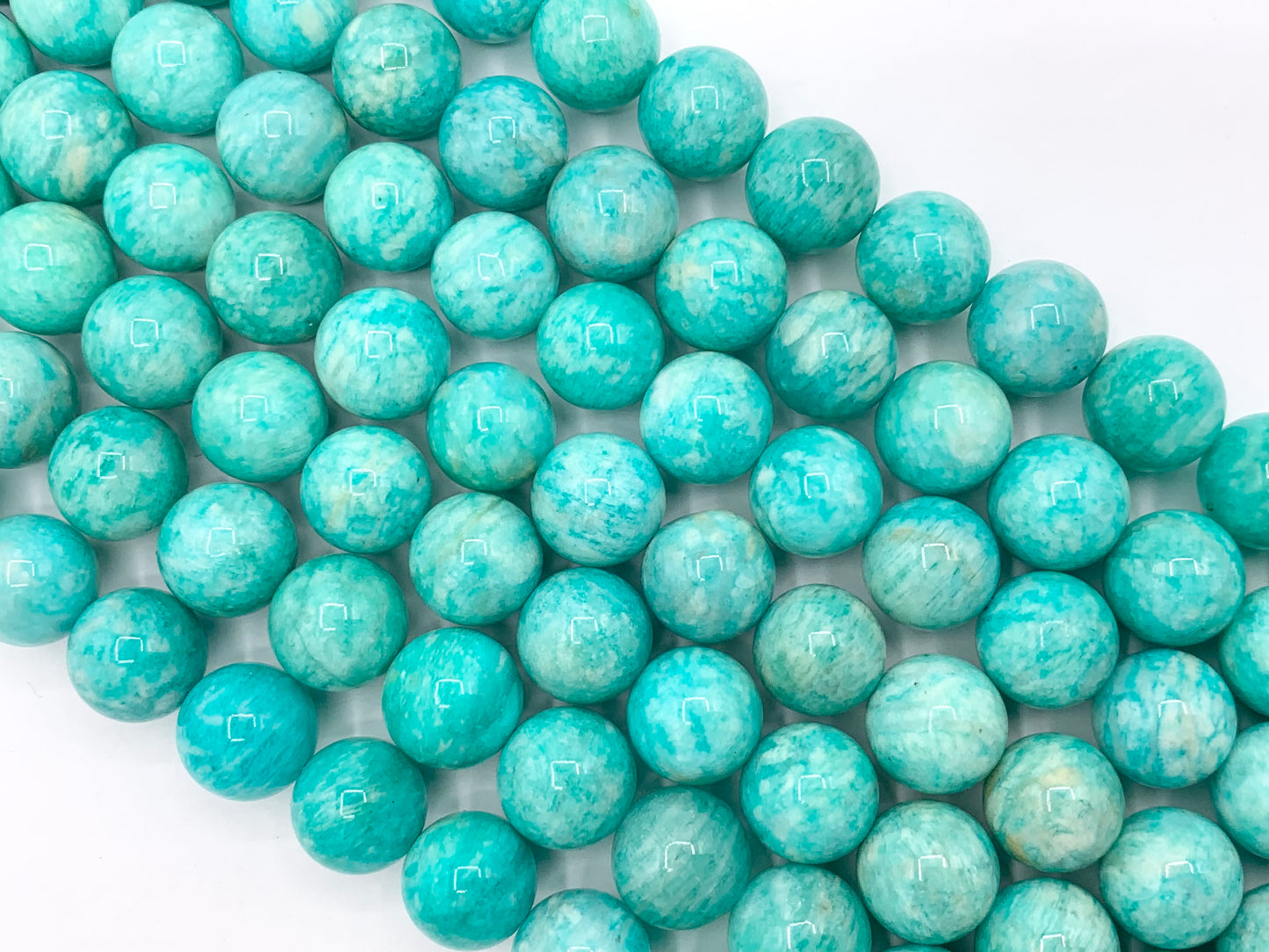 High Quality Peruvian Amazonite Round Smooth Shiny Natural Green Gemstone Beads 4mm 5mm 6mm 8mm 10mm 12mm Around 14-15"