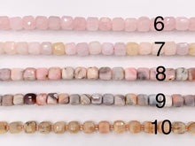Cargar imagen en el visor de la galería, Assorted High Quality Stone Hand Cut Faceted Cube Beads 17 Different Natural Stone Beads 7-8mm 15&quot; Strand
