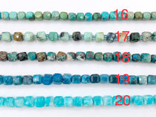 Cargar imagen en el visor de la galería, Assorted High Quality Stone Hand Cut Faceted Cube Beads 17 Different Natural Stone Beads 7-8mm 15&quot; Strand
