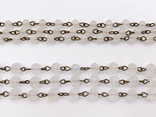 Cargar imagen en el visor de la galería, Matte Clear AB Crystal Rondelle Faceted Rosary Beaded Chain With Brass Wire By Spool 6mm 8mm
