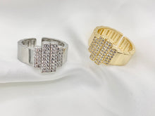 Cargar imagen en el visor de la galería, Real Gold/Platinum 18K Plated Copper CZ Pave Thick Band Ring 4PCS
