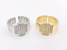 Load image into Gallery viewer, Real Gold/Platinum 18K Plated Copper CZ Pave Thick Band Ring 4PCS
